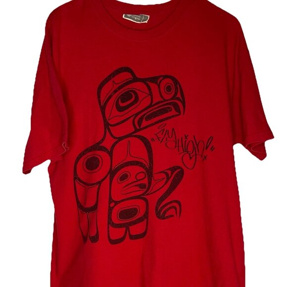 I Am Eagle Artwork T Shirt sz L Justien Sanoa Bird First Nations Native Canada - Picture 6 of 11